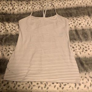 Grey & White stripped Lululemon tank